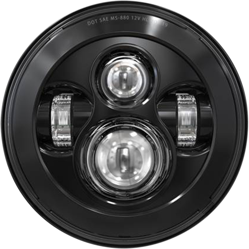45W - 7" Motorcycle Headlight - Black - DOT