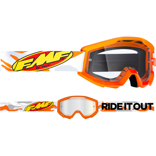 FMF POWERCORE GOGGLE ASSAULT GREY - CLEAR LENS