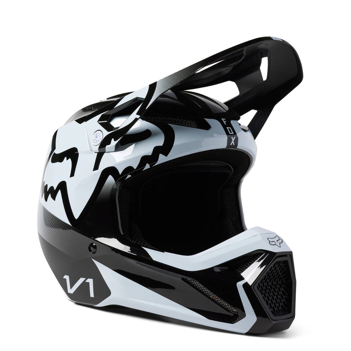 Fox V1 Leed MX Helmet - Black/White