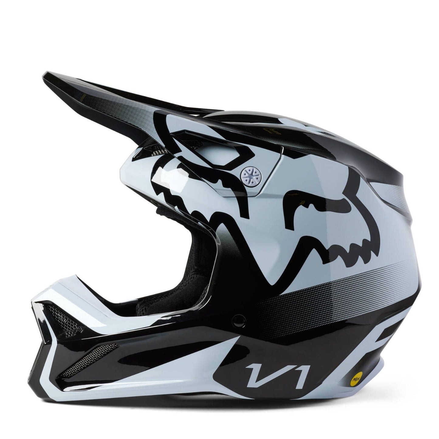 Fox V1 Leed MX Helmet - Black/White