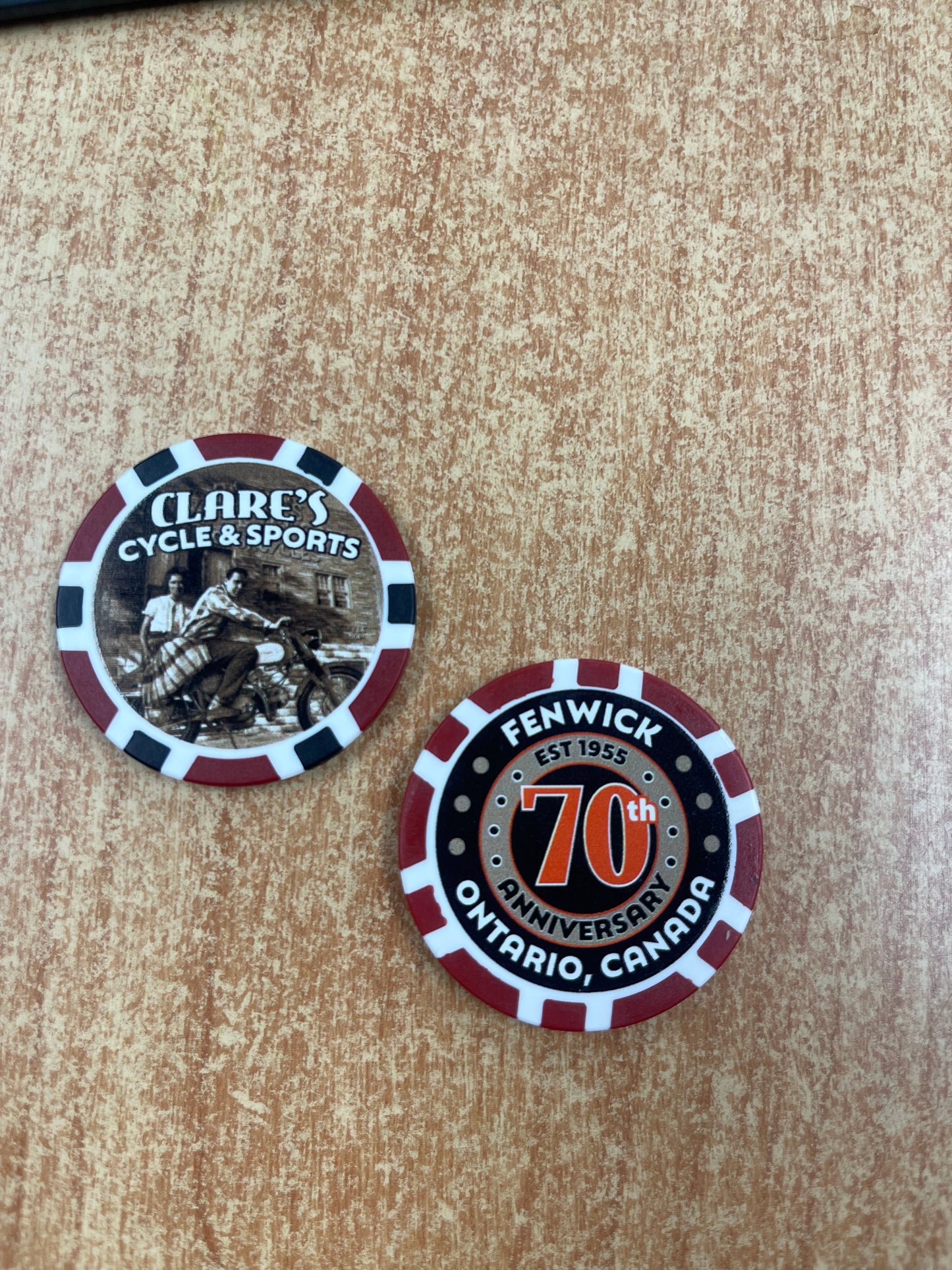 70th Poker Chip Clare's Cycle Original
