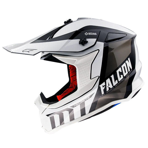 MT Helmets Falcon Warrior MX Helmet - White/Black