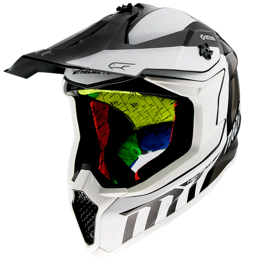 MT Helmets Falcon Warrior MX Helmet - White/Black