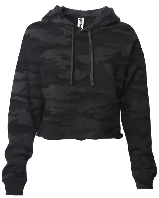 Women's Honda Lightweight Crop Hoodie - Camo/Grey