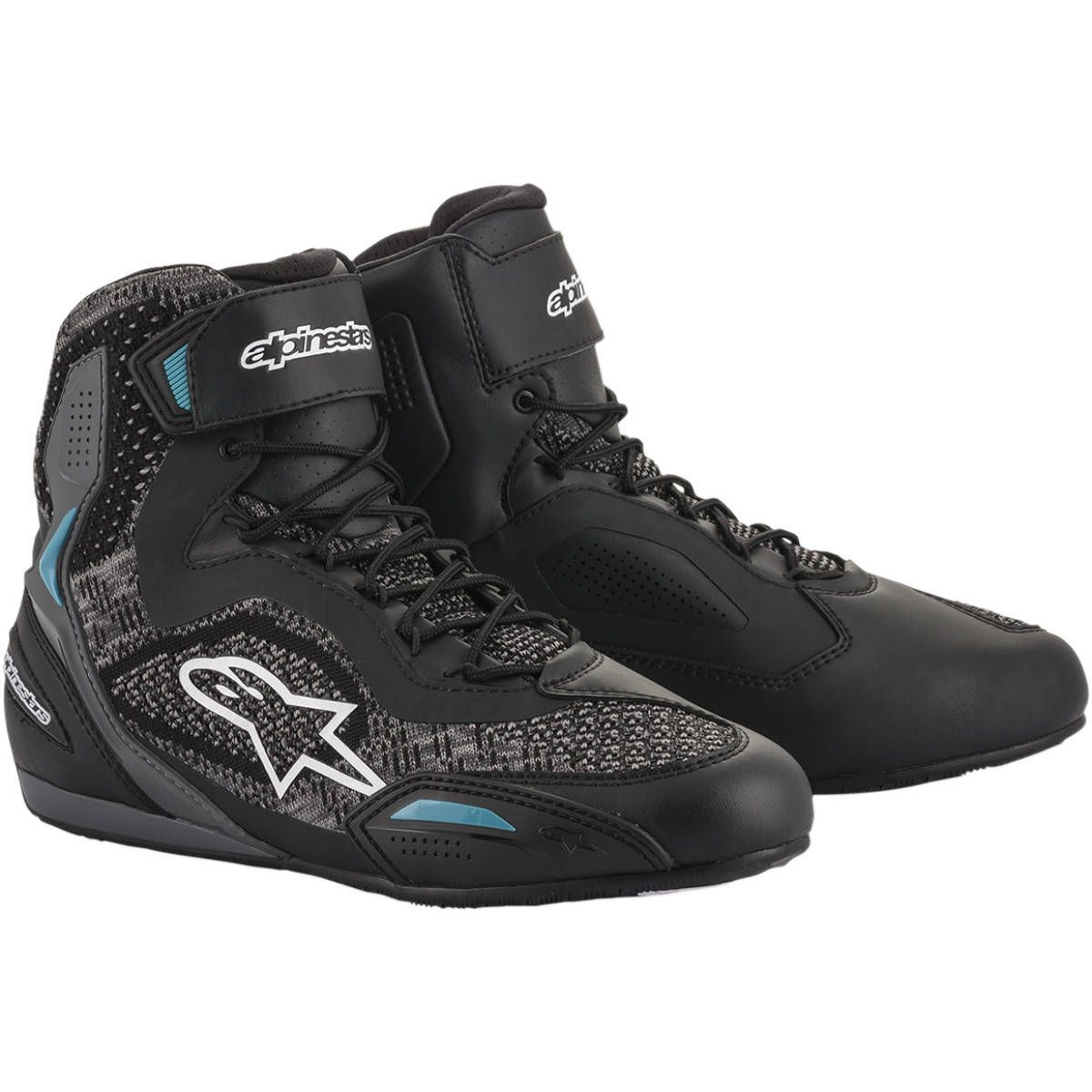 Women's Alpinestars 4W Fast3 Ride-Knit Boots - Black/Teal