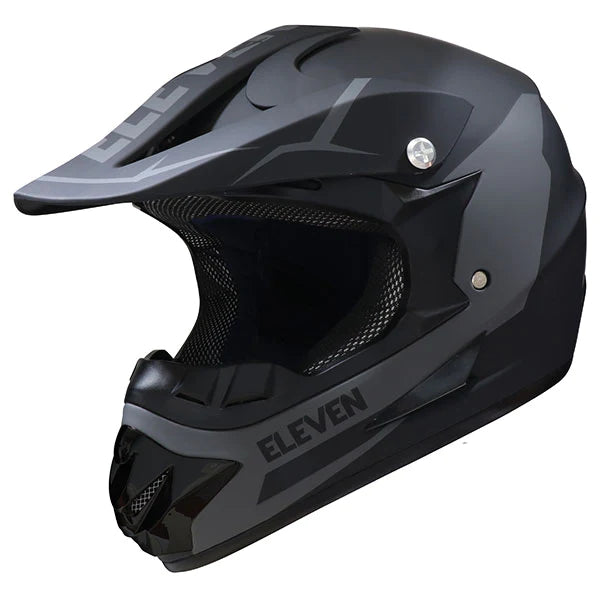Youth Eleven Raid MX Helmet - Black/Grey