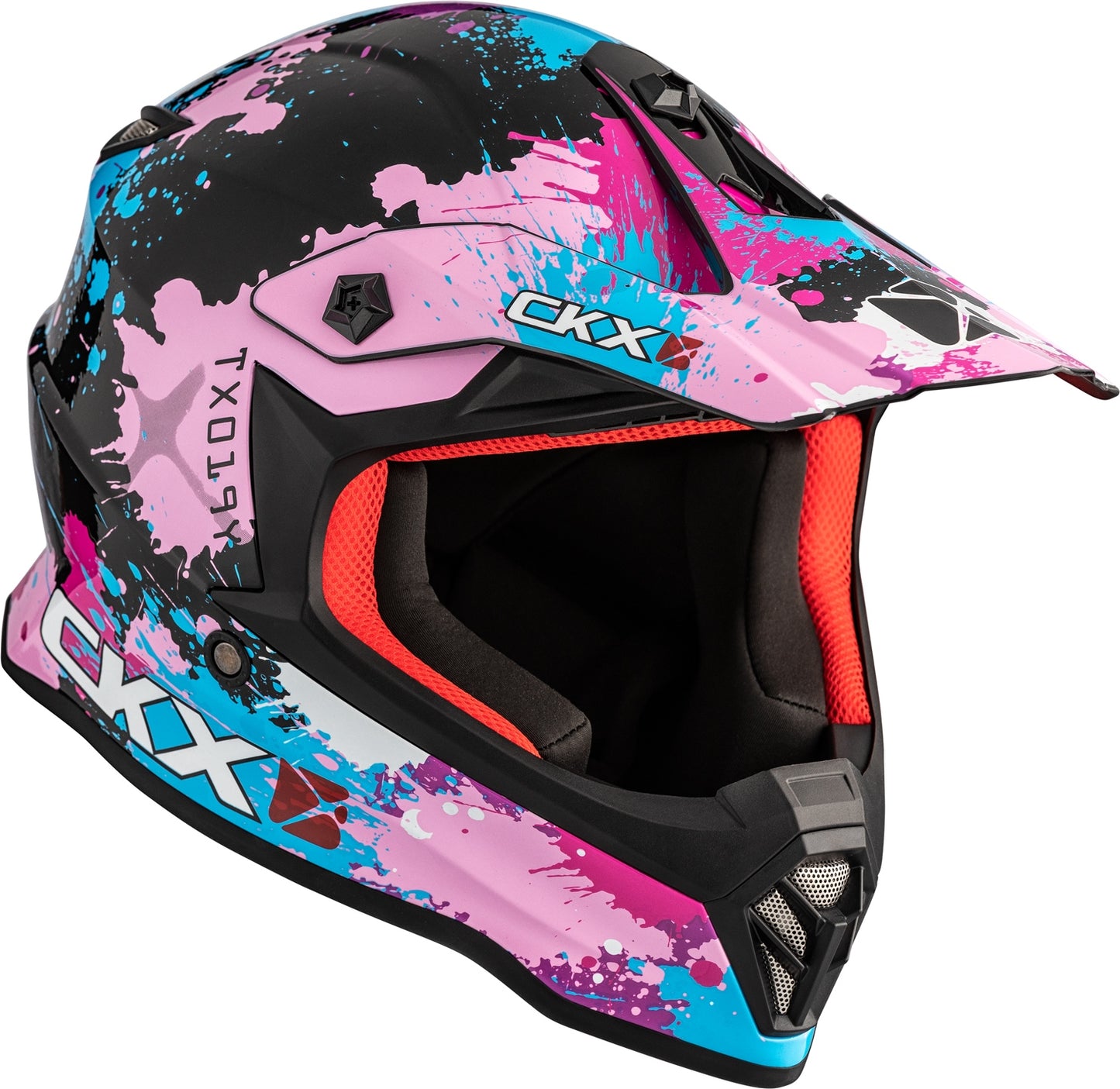 Youth CKX TX019Y MX Helmet - Pink/Blue