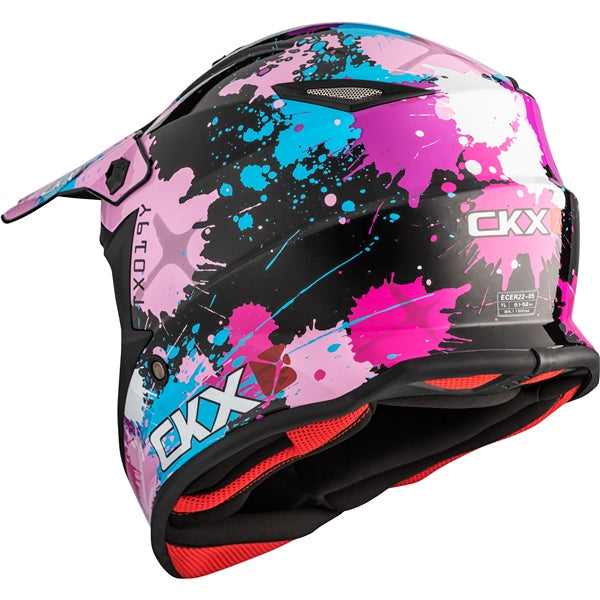 Youth CKX TX019Y MX Helmet - Pink/Blue