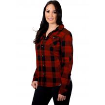 W TIMBER PLAID SHIRT MAR/BLK LG