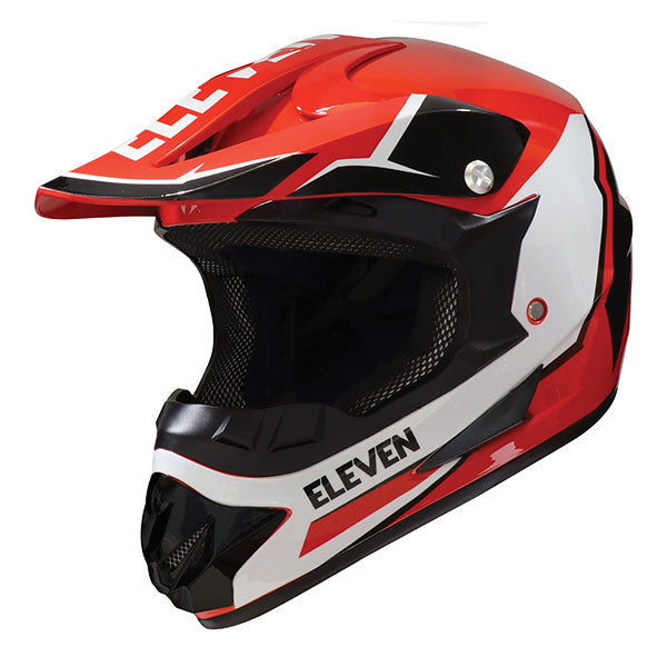 ELEVEN RAID HELMET RD/BK/WH YOUTH