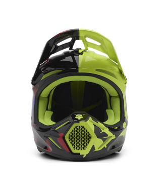 Fox V3 Throttle Helmet Flo Ylw