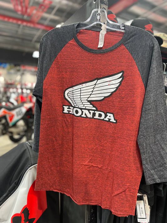 Triblend 3/4-Sleeve Raglan, Red, L
