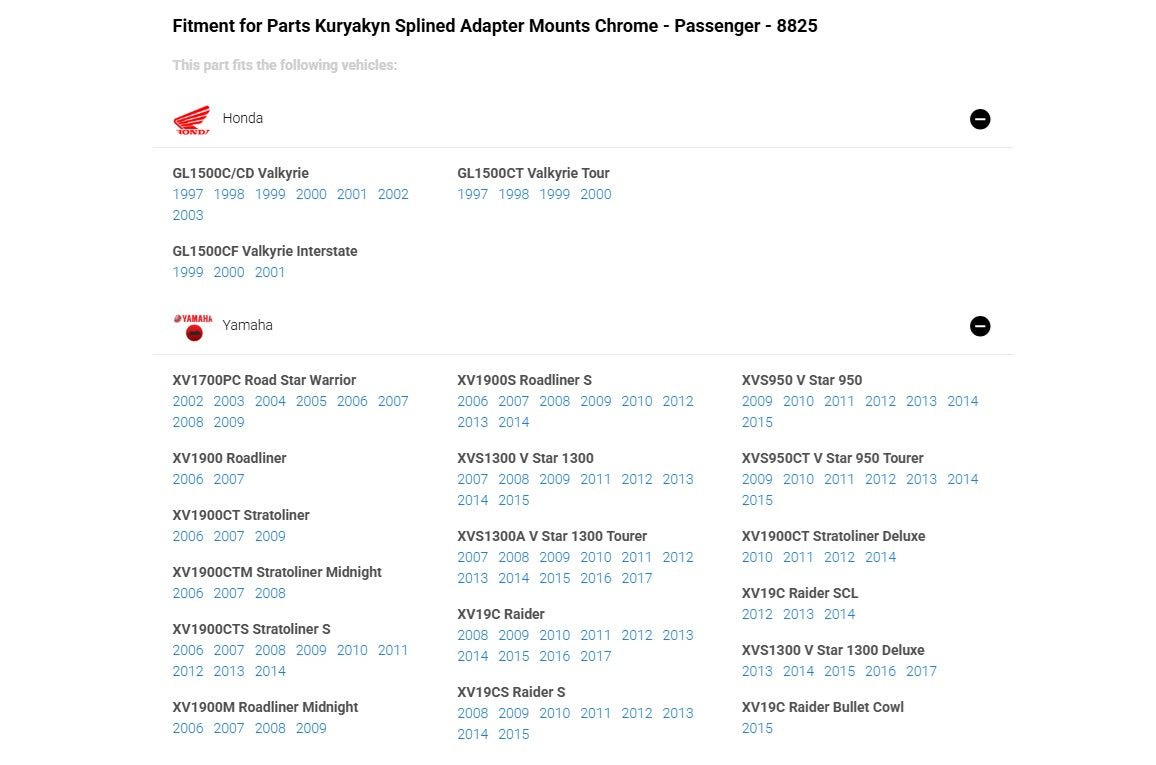 KURYAKYN SPLINED PASSENGER ADAPTOR MOUNT