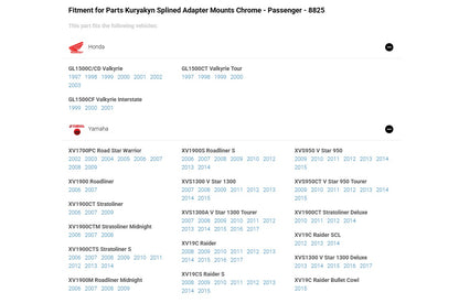 KURYAKYN SPLINED PASSENGER ADAPTOR MOUNT