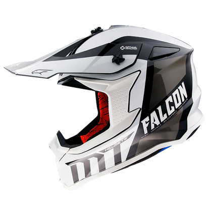 MT Helmets Falcon Warrior MX Helmet - White/Black