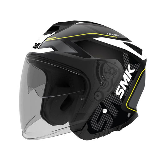 SMK GTJ 3/4 Helmet - Black/HiFlo