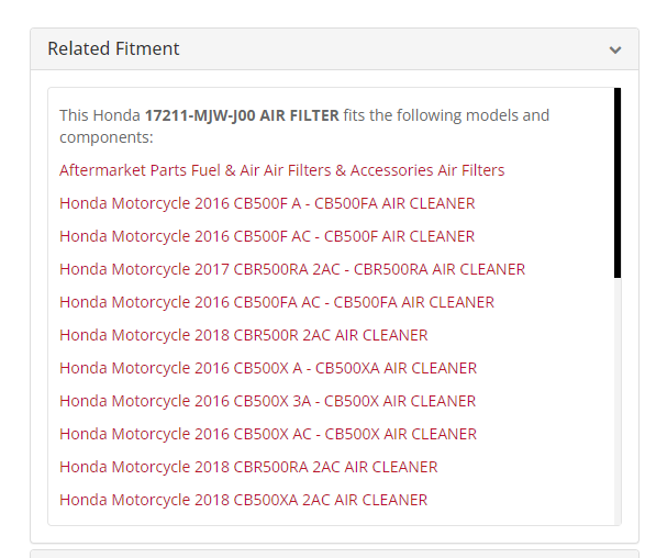 Honda Air Filter Element