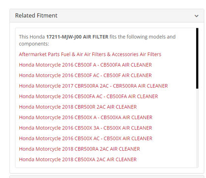 Honda Air Filter Element