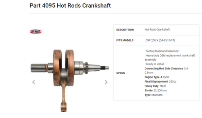 04-17 Honda crf250X Crankshaft HOTRODS