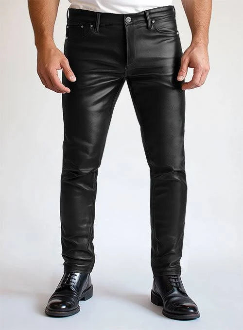 MEN'S LEATHER JEANS W/ LINER 40