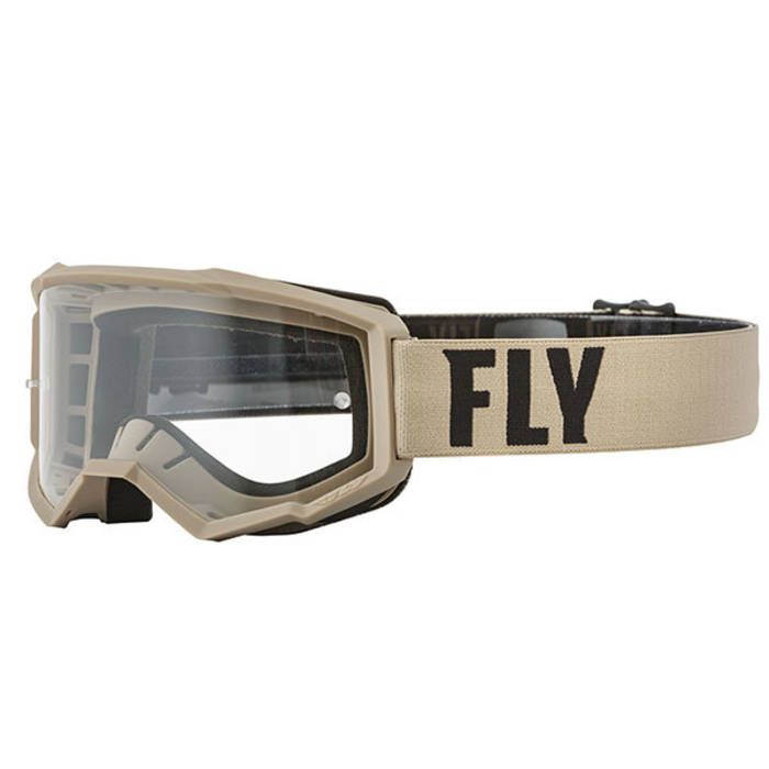 Youth Fly Racing Focus MX Goggle - Khaki With Clear Lense