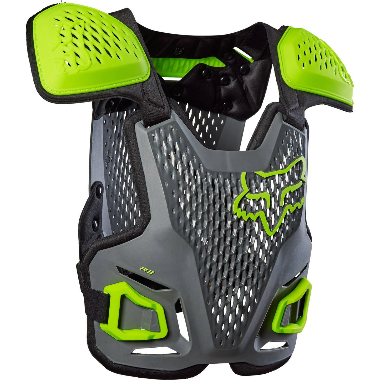 Youth Fox R3 Chest Protector - Black/Green