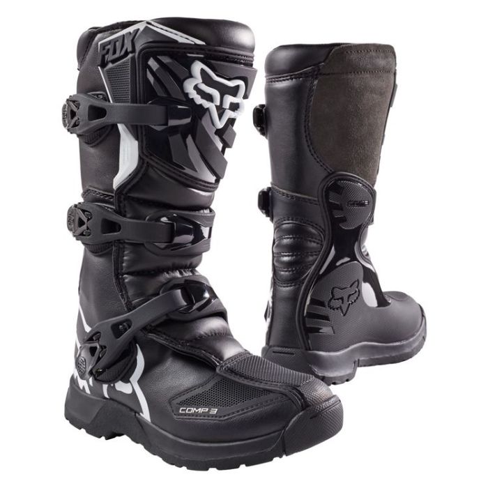 Youth Fox COMP3Y MX Boots - Black/White