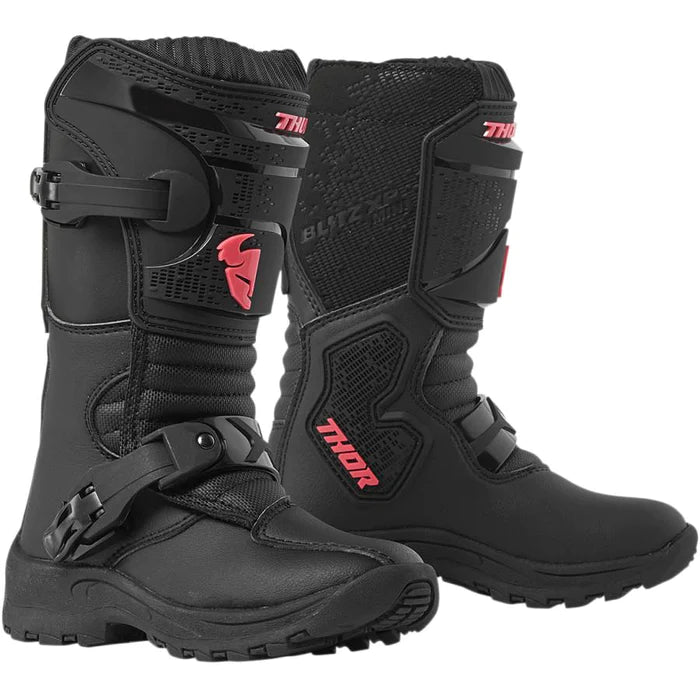 Peewee Thor Blitz XP MX Boots - Black/Pink